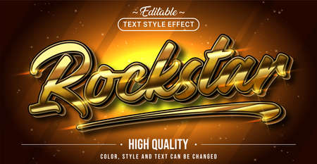Editable text style effect - Rockstar text style theme. Graphic Design Element.のイラスト素材