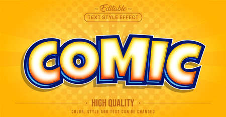 Editable text style effect - Comic text style theme. Graphic Design Element.のイラスト素材
