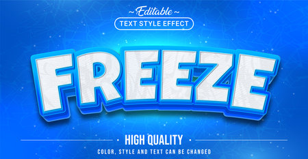 Editable text style effect - Freeze text style theme. Graphic Design Element.のイラスト素材