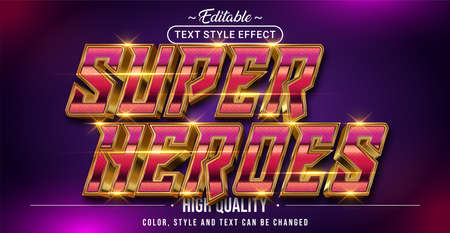 Editable text style effect - Super Heroes text style theme. Graphic Design Element.のイラスト素材