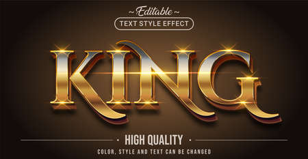 Editable text style effect - King text style theme. Graphic Design Element.のイラスト素材