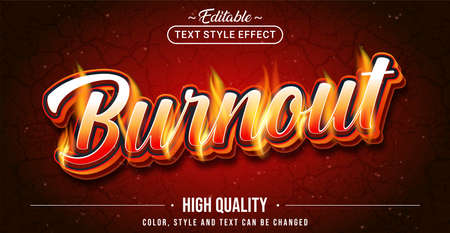 Editable text style effect - Burnout text style theme. Graphic Design Element.のイラスト素材