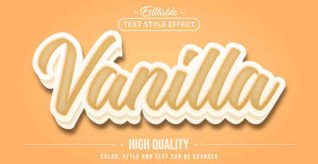 Editable text style effect - Vanilla text style theme. Graphic Design Element.