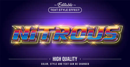 Editable text style effect - Nitrous text style theme. Graphic Design Element.のイラスト素材
