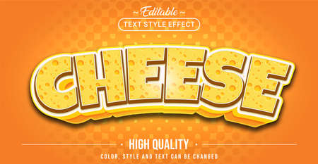 Editable text style effect - Cheese text style theme. Graphic Design Element.のイラスト素材