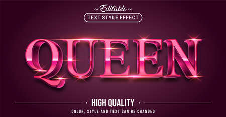 Editable text style effect - Pink Queen text style theme. Graphic Design Element.のイラスト素材