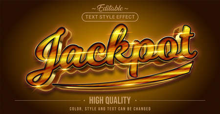 Editable text style effect - Jackpot text style theme. Graphic Design Element.のイラスト素材