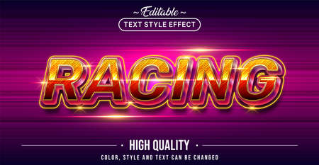 Editable text style effect - Racing text style theme. Graphic Design Element.のイラスト素材
