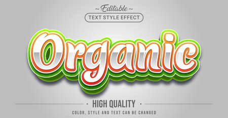Editable text style effect - Organic text style theme. Graphic Design Element.のイラスト素材