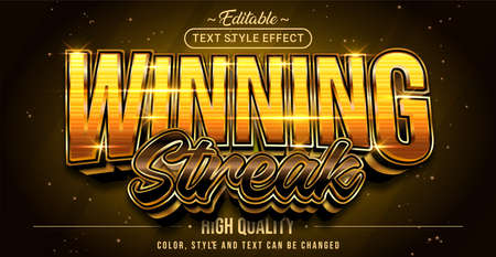 Editable text style effect - Winning Streak text style theme. Graphic Design Element.のイラスト素材
