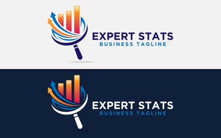 Abstract Magnifying Glass Combined with Stylish Arrow and Statistic Tracking Logo Concept.のイラスト素材