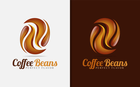 Modern Coffee Beans Logo Design with 3d Stylish Concept.のイラスト素材