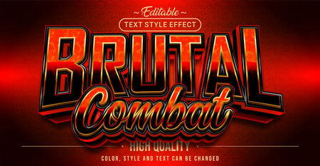 Editable text style effect - Brutal Combat text style theme.のイラスト素材
