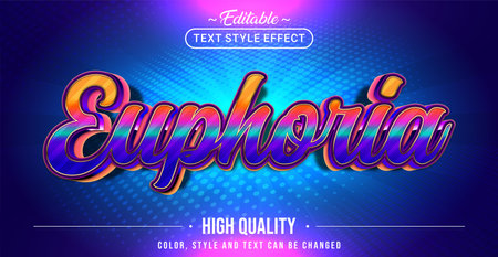 Editable text style effect - Euphoria text style theme.のイラスト素材