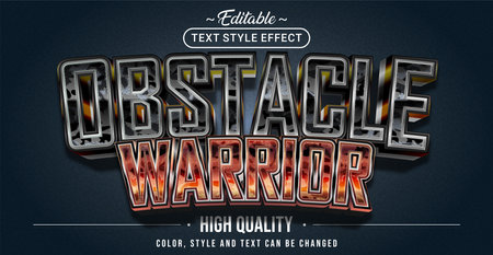 Editable text style effect - Obstacle Warrior text style theme.のイラスト素材