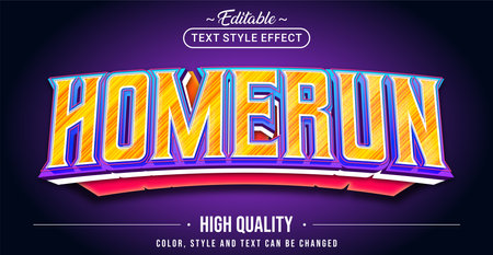 Editable text style effect - Homerun text style theme.のイラスト素材