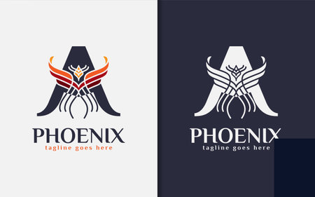 Abstract Initial Letter A Combined with Modern Phoenix Concept.のイラスト素材