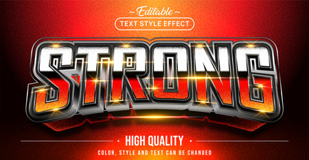 Editable text style effect - Strong text style theme.のイラスト素材