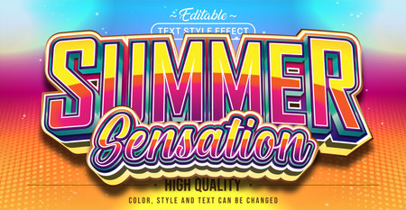 Editable text style effect - Summer Sensation text style theme.