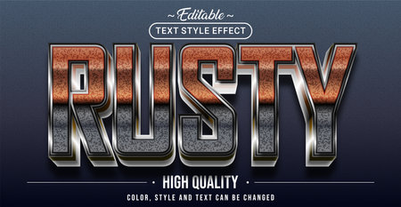 Editable text style effect - Rusty text style theme.のイラスト素材