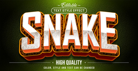 Editable text style effect - Snake text style theme.