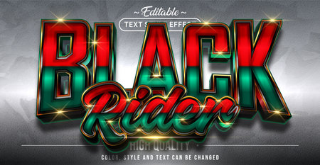 Editable text style effect - Black Rider text style theme