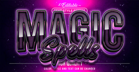 Editable text style effect - Magic Spells text style theme.のイラスト素材