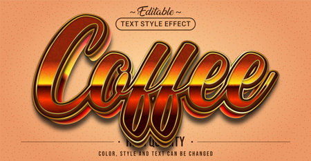 Editable text style effect - Brown Coffee text style theme.のイラスト素材