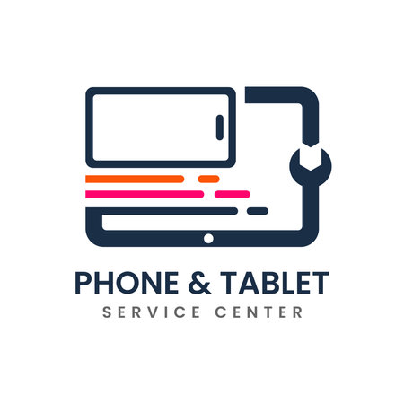 Phone and Tablet Service Logo Design with Minimalist Concept.のイラスト素材