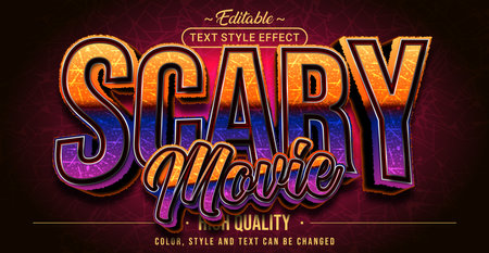Editable text style effect - Scary Movie text style theme.のイラスト素材