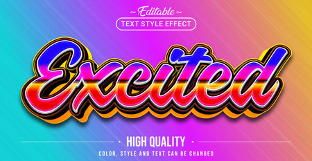 Editable text style effect - Excited text style theme.のイラスト素材