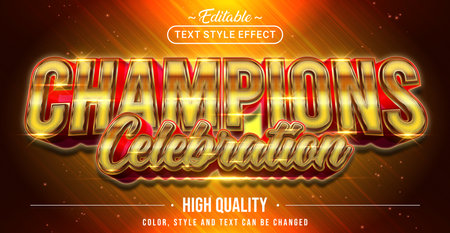 Editable text style effect - Champions Celebration text style theme.のイラスト素材