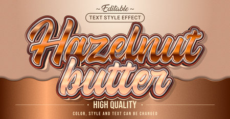 Editable text style effect - Hazelnut Butter text style theme.のイラスト素材