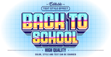 Editable text style effect - Back To School text style theme.のイラスト素材