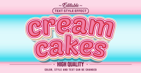 Editable text style effect - Cream Cakes text style theme.