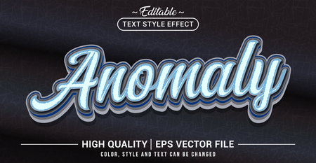 Editable text effect vector âAnomalyâ with a dark and mysterious vibe. Creepy glitch typography perfect for horror, thriller, and psychological themes.のイラスト素材