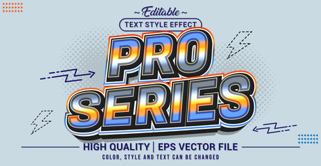Editable text effect vector âPro Seriesâ, showcasing a bold, modern, high-performance style designed for competitive themes, sports titles, and professional branding.のイラスト素材