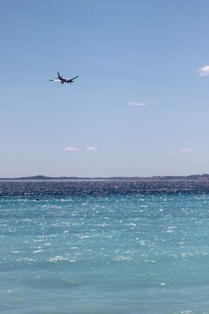 Plane landing in Nice France 