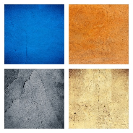 Set of 4 background plaster concrete wallの写真素材