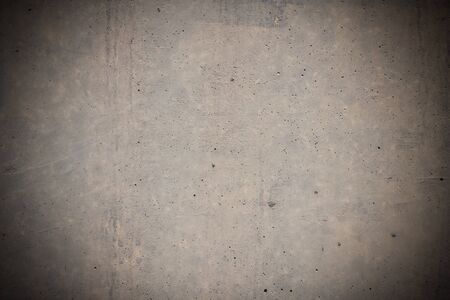 Vintage grey painted plaster concrete wall background. Dark edgedの写真素材
