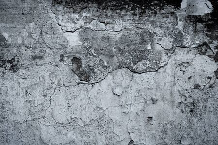 Old abandoned black and white wallの写真素材