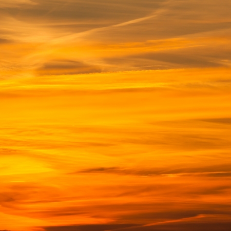 Dramatic fire sunset over the northern  sea