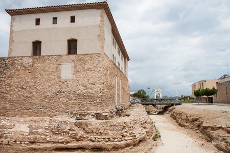 Old ruins in Amposta town of Spainの写真素材
