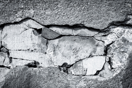 black and white cracked floor texture backgroundの写真素材