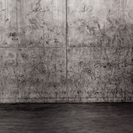 Grungy concrete wall and floor as background textureの写真素材