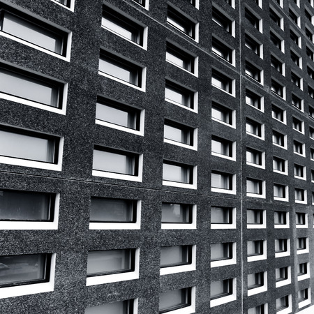 Urban city view, urban construction, architecture details and fragment in black and whiteの写真素材