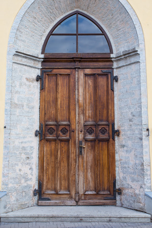 Full frame take of an old wooden doorの写真素材