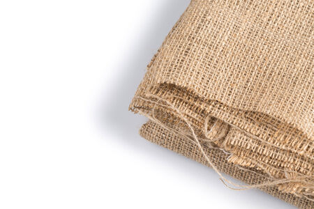 burlap hessian sacking isolated on white background