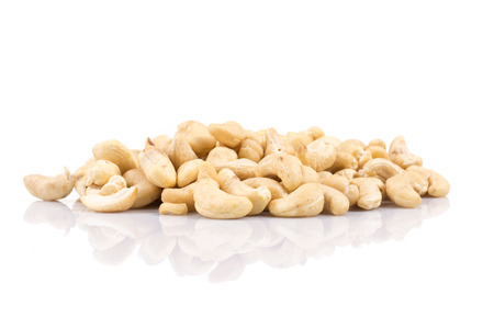 Cashew nuts close up macro shot as a backgroundの写真素材