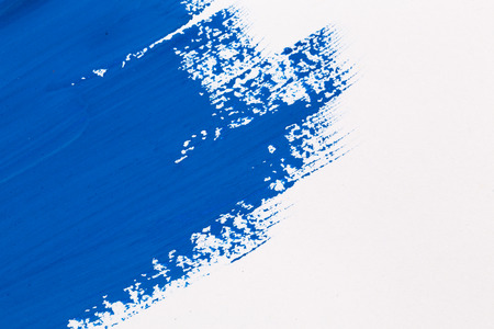 stroke blue paint brush color water watercolor isolated on white backgroundの写真素材